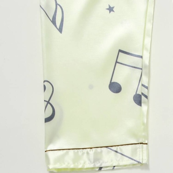 New Yellow Satin Silk-Like Pajama Set - Picture 4 of 5